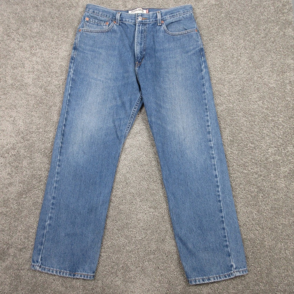 Vintage Levis Jeans Mens 36x30 Blue 505 Regular Fit Faded Whisker Denim Pants